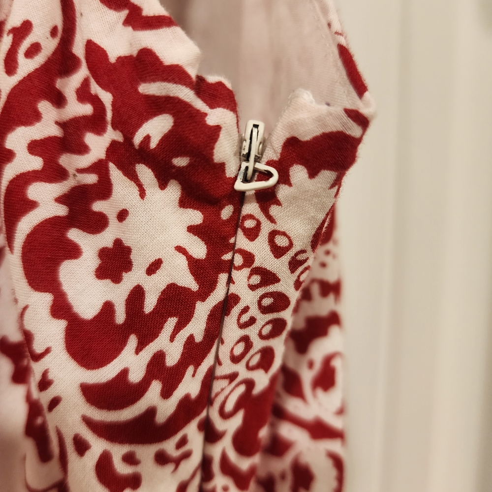 Lapis Anthropologie Floral Cotton Fit Flare Dress Large Boho V Neck Cottage - Picture 7 of 10